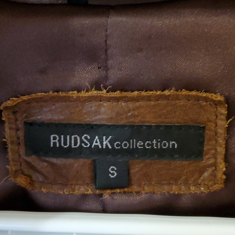 RUDSAK Brown Leather Jacket – Snap Button – Made in Canada - Picture 5 of 15